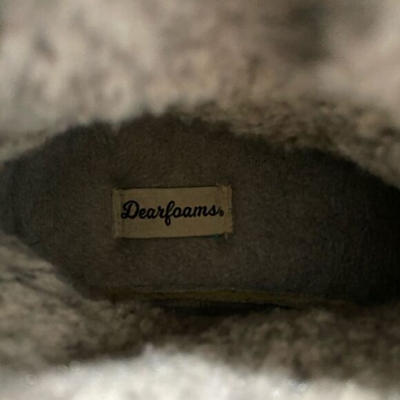 Dearfoams Slipper Booties in Women's Sz 7 8 Gray Knit - Picture 4 of 7